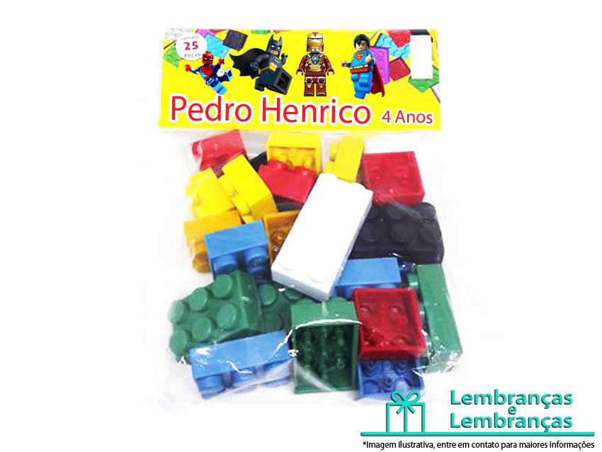 Lembrancinhas de aniversario Infantil Blocos de montar kit com 25 pecas