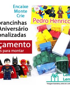 Lembrancinhas de aniversario Infantil Blocos de montar kit com 25 pecas